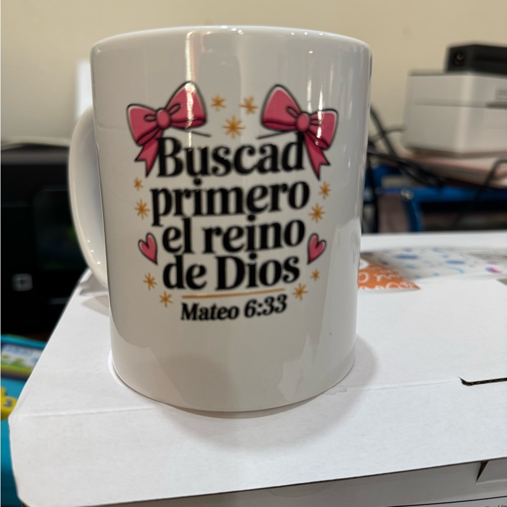 Cricut Inspirational Mug with Pink and Gold Accents